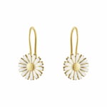 Georg Jensen DAISY Örhänge Silver guldpläterad WHITE ENAMEL 11 MM