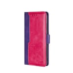 VGANA Book Case Compatible for MOTO Motorola G10, Wallet Premium Leather Filp Magnetic Contrast Color Cover. Purple+Pink
