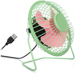 com-four® USB table fan, quiet mini fan for office and desk, cool standing fan in summery, happy colors