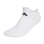 adidas Unisex Tennis Low-Cut Cushioned Socks 1 Pair, White/Black, 10.5-12.5