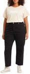 Levi's Women's Plus Size 501 Crop Jeans, Black Sprout, 16W