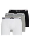 BOSS Mens BoxerBr 3P Power Three-pack of stretch-cotton boxer briefs with logos