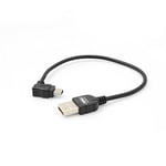 System-S Câble Mini USB coudé à 90 ° Angle mâle + Câble de Chargement et de données, 20 cm