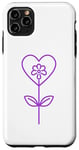 Coque pour iPhone 11 Pro Max Fleur violet sensibilisation a la maladie d'Alzheimer