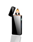 KOOWLUK】 Rechargeable Electric Plasma Lighter - Outdoor Windproof Lighter- USB Flameless Lighter (Black)