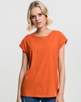 Urban Classics Ladies Extended Shoulder Tee (Rust Orange, S) S Rust Orange