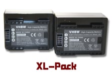 vhbw 2x Li-Ion batterie 1600mAh (3.6V) pour appareil numérique camescope Canon Vixia HF M50, HF M52, HF M500, HF R30, HF R32 remplace BP-718.