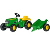 ROLLY TOYS rollyKid John Deere Tractor & Trailer Kids' Ride-On Toy - Green, Black & Yellow, Yellow,Black,Green