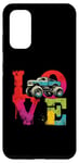 Galaxy S20 Love Monster Truck - Vintage Colorful Off Roader Truck Lover Case