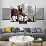 TOPRUN 5 panels Wall Art God of War 4 Kratos And Atreus Poster Painting Pictures Print on Canvas For Home Modern Decoration Ready to hang Farmed