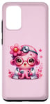 Coque pour Galaxy S20+ Fond rose avec jolie pieuvre Docteur en rose