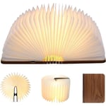 Träfällbar LED-Boklampa, Svart Valnöt LED-Skrivbordslampa, Nattlampa USB Laddningsbar Boklampa Stämningsbelysning (9122.5cm)