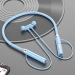 Écouteurs sans fil Bluetooth 5.3 Casque tour de cou Affichage LED de jeu Casque HIFI Sport TWS Écouteurs avec micro Carte TF-Bleu G01