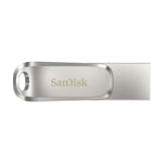 SanDisk Ultra Dual Drive Luxe USB-C 128GB 150MB/s All-Metal - TheMobileStore Tillbehör