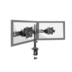 UNIVERSAL LCD LED DESKTOP TWO MONITORS MOUNT BRACKET ARM STAND TILT SWIVEL 13-27