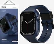 Uniq Monos Strap 2In1 Apple Watch Strap + Case Series 4/5/6/7/8/Se/Se2 44/45Mm Marine Blue