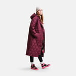 Orla Kiely Longline Quilted Jacket Burgundy Shadow Elm Pink, Size: 14L - Regatta