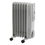 STATUS Oil Filled Radiator | 7 Fin Oil Heater | 1500W Electric Oil Filled Radiator Heater | OFH7-1500W1PKB,White