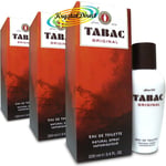 3x Tabac Original Eau De Toilette EDT Natural Spray for Men 100ml