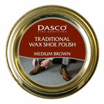 Dasco Traditional Wax Shoe Polish Boot Polish Colour Shine Medium Brown Wax 50ml