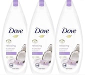 Dove Relaxing Body Wash, Jasmine Petals & Coconut Milk, 225ml - Pack of 3