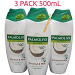 Palmolive Naturals Coconut With Moisturising Milk Shower Cream Vegan,3Pack,500mL
