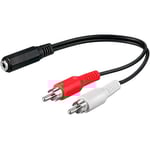 VoltShine Câble de connexion 2 RCA mâle vers jack 3,5 stéréo femelle de 0,20 m, idéal pour l'audio et la transmission du son sur les appareils.
