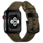 MTP Products Apple Watch Series Ultra/8/SE (2022)/7/SE/6/5/4/3/2/1 Stitched Lærrem - 49mm/45mm/44mm/42mm Grønn
