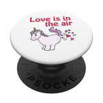 Licorne Fart Hearts Love is in the Air Licorne Saint-Valentin PopSockets PopGrip Interchangeable