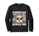 American As Apple Pie USA Flag funny Cartoon pie 4th of July Long Sleeve T-Shirt