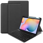 VOVIPO Keyboard Case(with Pen holder) for Samsung Galaxy Tab S6 Lite 10.4 2020(UK Layout), Slim PU Soft Back TPU Cover Case with Removeable Wireless Keyboard for Samsung Galaxy Tab S6 Lite 10.4 2020