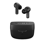 Urbanista Atlanta Hybrid Active Noise Cancelling Wireless Earbuds, Deep Bass Splash Resistant Headphones, Bluetooth Multipoint Earphones, Transparency Mode, Wireless Charging Case, Midnight Black