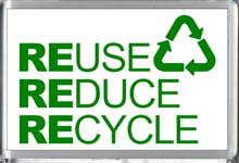 REMEMBER TO RECYCLE FRIDGE/FREEZER MAGNET - REUSE, REDUCE, RECYCLE - GREEN