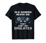 Gamer Dad Old Gamers Never Die Retro PC Console Emulation T-Shirt