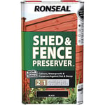 Ronseal RSLSFB5L 5 Litre Shed and Fence Preserver - Black