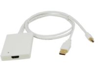 LogiLink Adapter Mini DisplayPort + USB Audio to HDMI, 0,6 m, mini DisplayPort, HDMI, Vit, Hane/Hona, 0,09 g