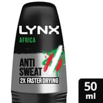 Pack of 6 x Men Lynx Africa Roll-On Antiperspirant Deodorant 50ml