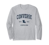 Converse Louisiana LA Vintage Athletic Navy Sports Design Long Sleeve T-Shirt