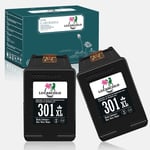 LUCASCOLO 301XL Remanufactured Ink Cartridge for HP 301 xl Black Use with Envy 5530 4500 4502 4507 5532 DeskJet 1510 2544 2540 3050a 1050 1050a 1512 1514 2050 3050 OfficeJet 4630 2542 3050a(2Pack )