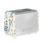 Laura Ashley 2 Slice Toaster by VQ - Defrost Reheat Warming Rack - Elveden White