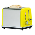‎Daewoo Soho 2 Slice Toaster Yellow Crumb Tray Variable Browning Defrost Warm