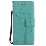 FCLTech Case for Galaxy S6 Edge Plus, PU Leather Tree Embossing Protective Magnetic Flip Wallet Case Cover for Samsung Galaxy S6 Edge Plus, with Card Slots and Stand Function, Green