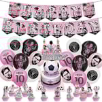 30-pack Messi Fotbollsfest Tillbehör, Fotbollsstjärna Festdekorationer Inklusive Banner, Tårtdekorationer, Cupcake Toppers och Ballonger