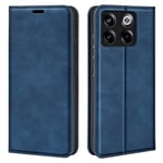 SKALO OnePlus 10T 5G Lompakkokotelo PU-nahkaa - Sininen