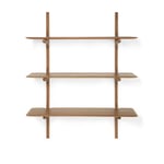 Ethnicraft - PI Wall Shelf - Varnished Mahogany - 3 Shelves - Vägghyllor - Alain Van Havre - Träfärgad - Trä