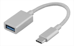 Deltaco USB-adapter USB 3.1 Gen 1 Typ C ha-> Typ A ho, silver