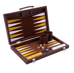Engelhart Luxury Backgammon 15 Faux Leather Pearly Dice & Token + 2 Tumblers