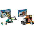 LEGO City Emergency Rescue Helicopter Toy for 6 Plus Year Old Boys & Girls, Vehicle Building Set & City Burger Van, Food Truck Toy for 5 Plus Year Old Boys & Girls, Vehicle Building Toys