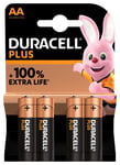 Duracell Plus Batteries AA 100% Extra Life Alkaline Power Pack Long Lasting
