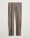 Oscar Jacobson Denz Linen Trousers Brown